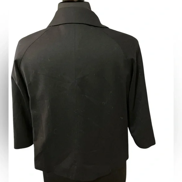 TALBOTS Elegant Career 99% Black Wool One Button Blazer Jacket Plus 16 Petite - Picture 3 of 12